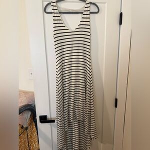 Striped Black and White high low maxi dress